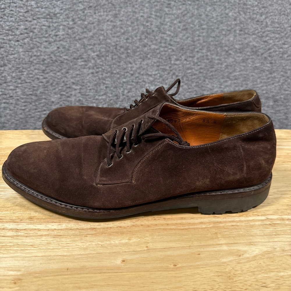 Salvatore Ferragamo Derby Shoes Mens 8.5 D Brown Suede Lug Sole